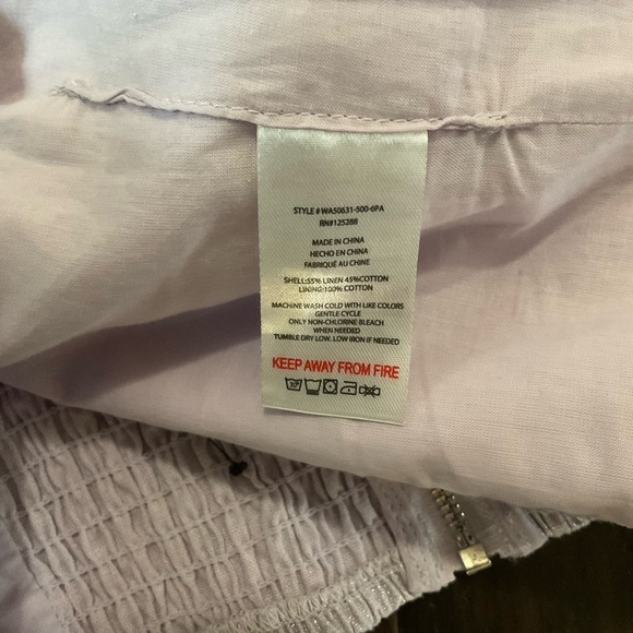 Jason Wu Linen Blend Lavender 2 Piece Wide Leg Pant Bow Crop Top Set Size Large - Picture 5 of 11